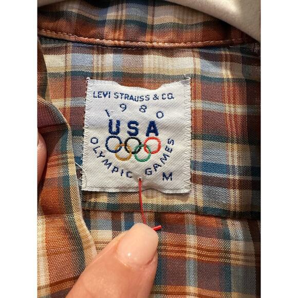 Vintage Levi's Strauss & Co. 1980 USA Olympic Games Button Up Shirt Size M - Picture 6 of 6